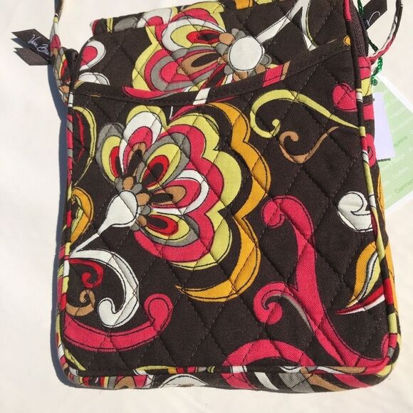 Vera Bradley Puccini Mini Crossbody Flap Hipster Purse Brown Red Yellow - Picture 6 of 6